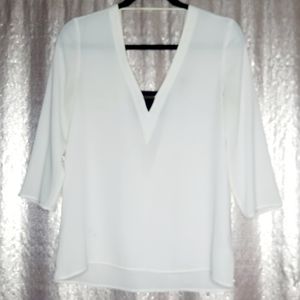 Express EUC XS white chiffon blouse